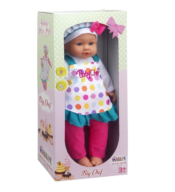 Halley Oyuncak Aşçı Bebek 45 Cm Mavi