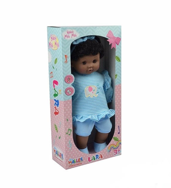 Esmer Mavi Elbiseli Müzikli Lara Bebek